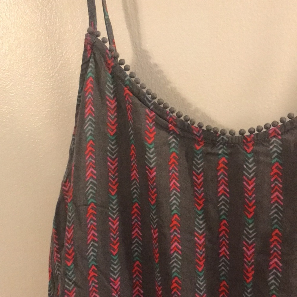 Xhilaration gray w/multi color detail romper - Picture 2 of 10